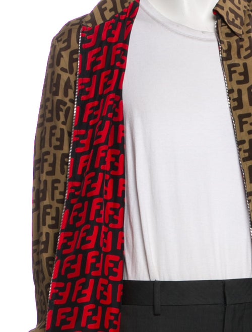 Fendi Zucca FF Logo Silk Trucker Jacket