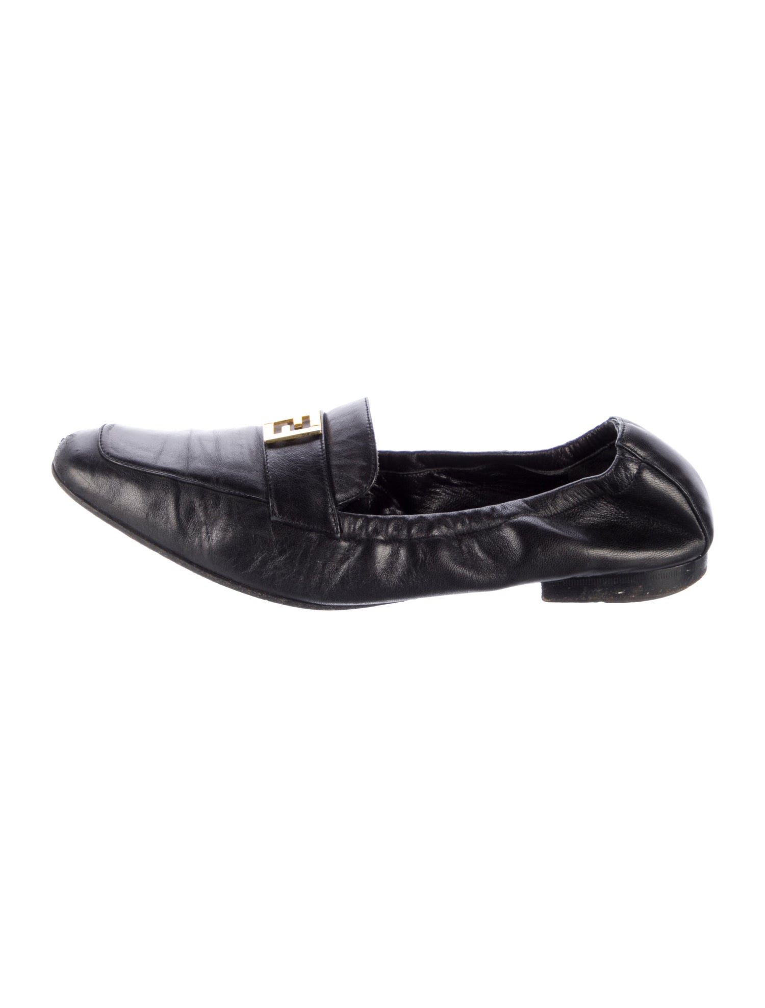 Fendi Zucca FF Logo Leather Loafers