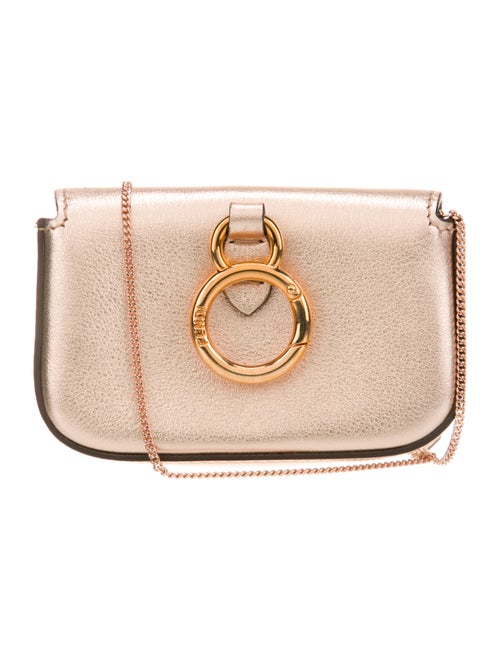 Fendi Leather Double Flap Baguette Nano