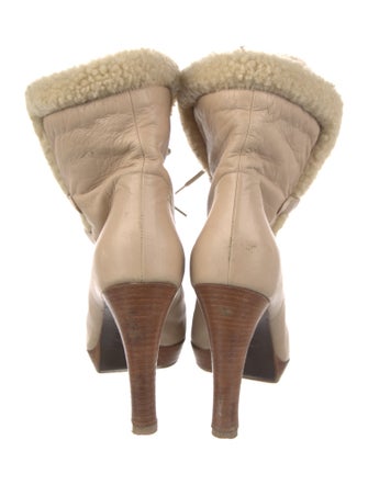 Fendi Leather Lace-Up Boots