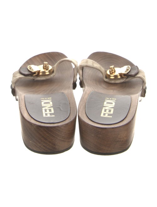 Fendi Canvas Patterned Slides