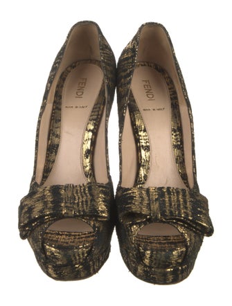 Fendi Suede Printed Pumps