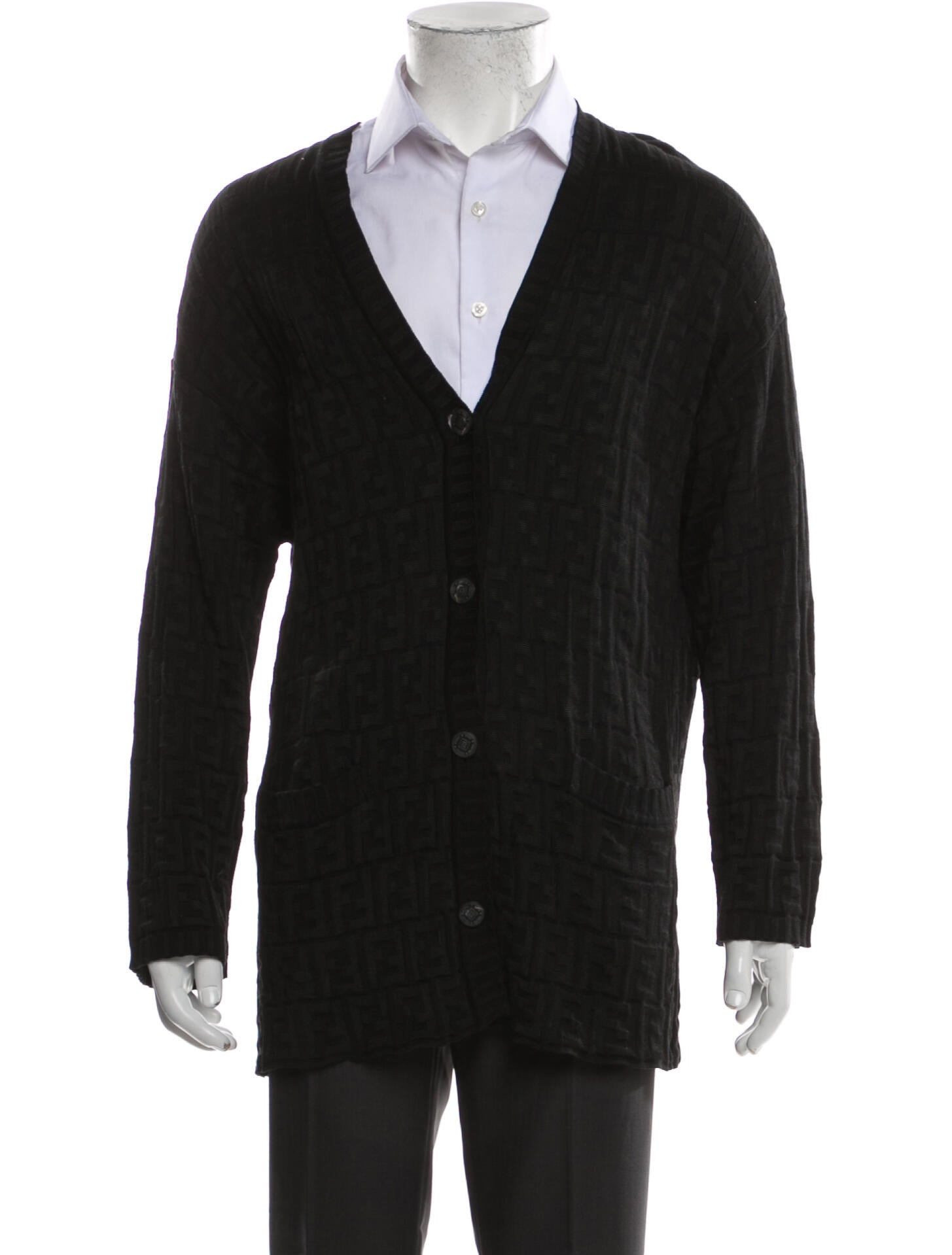 Fendi Vintage Zucca FF Logo Cardigan