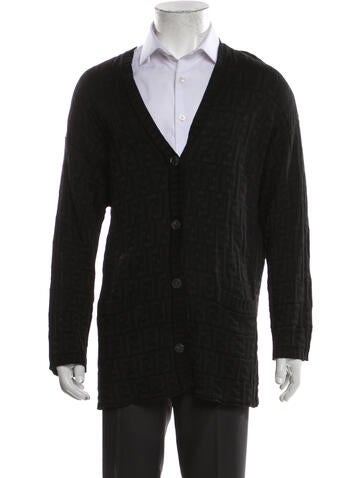 Fendi Sweaters Vintage Zucca FF Logo Cardigan Us34, It44 | XS