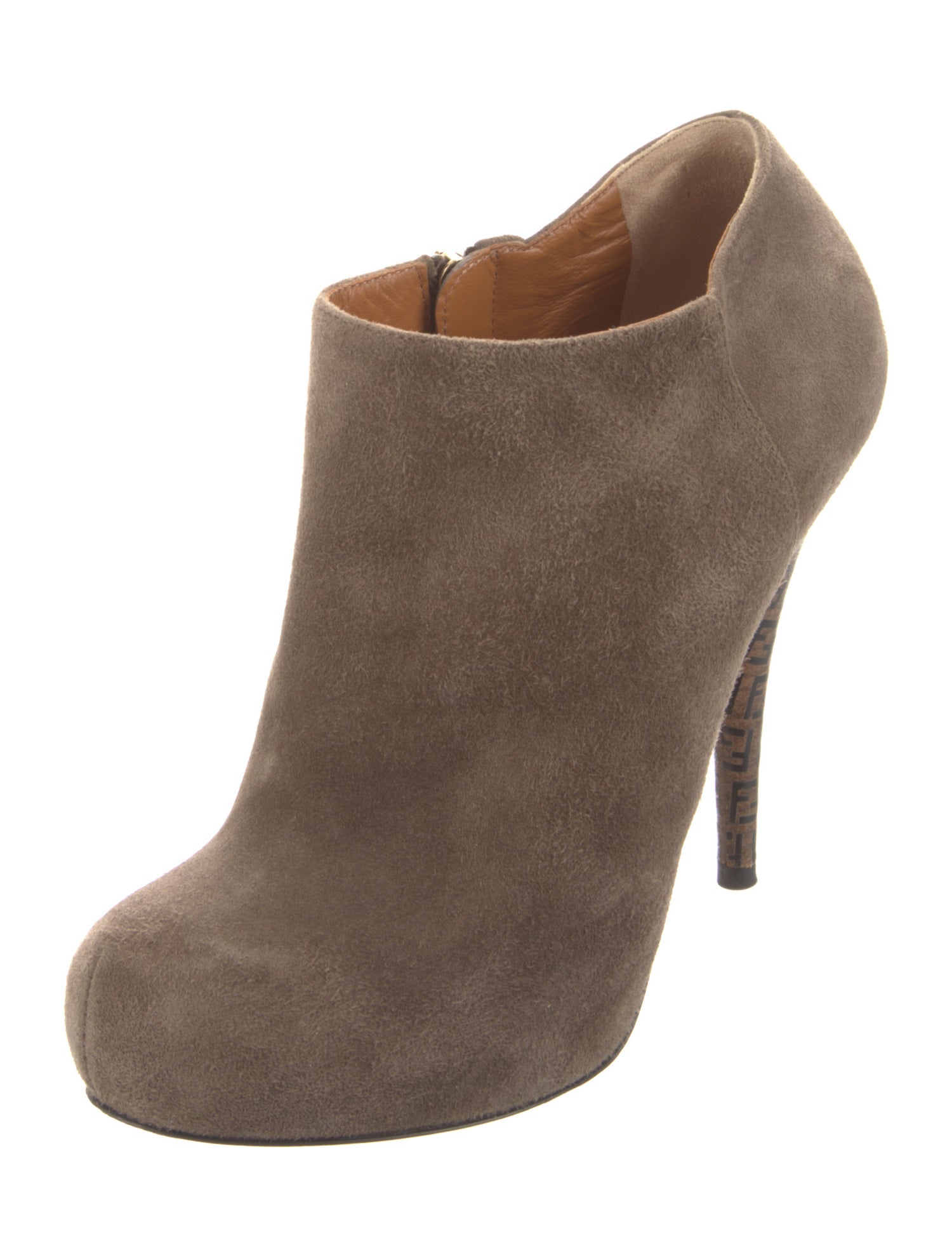 Fendi Zucca FF Logo Suede Mules