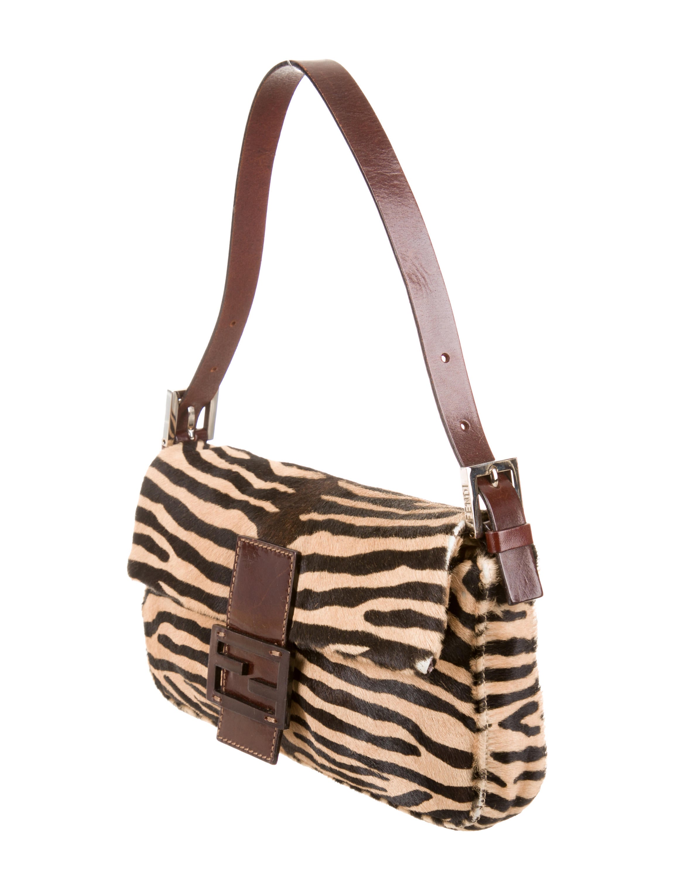 Fendi Zebra Print Ponyhair Baguette - Brown Mini Bags, Handbags