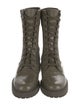 Fendi Embossed Leather Animal Print Combat Boots