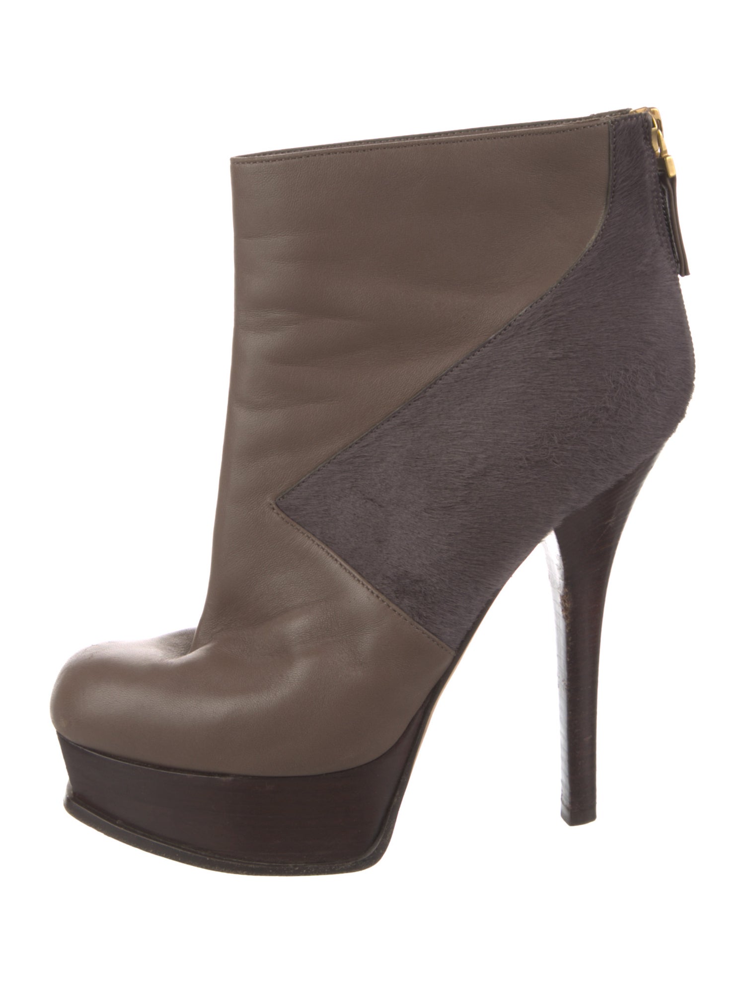 Fendi Leather Colorblock Pattern Boots