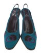 Fendi Suede Graphic Print Slingback Pumps