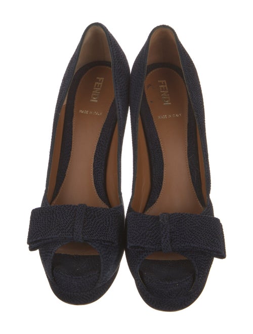 Fendi Suede Bow Accents Pumps