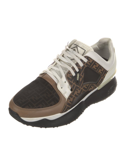 Fendi Zucca FF Logo Leather Athletic Sneakers