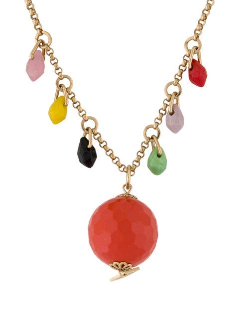 Fendi Resin Bead Station Necklace