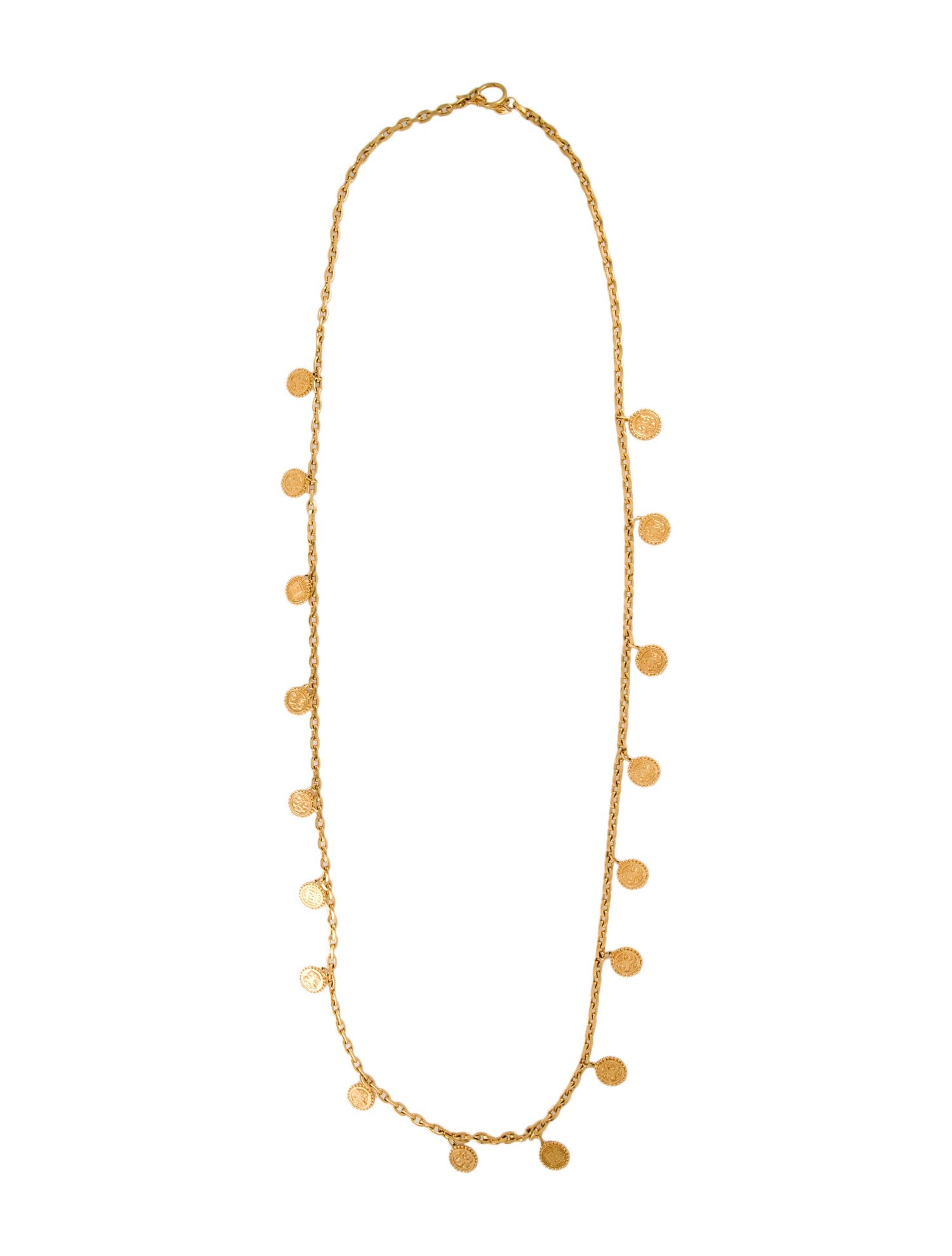 Fendi Vintage Janus Coin Station Necklace