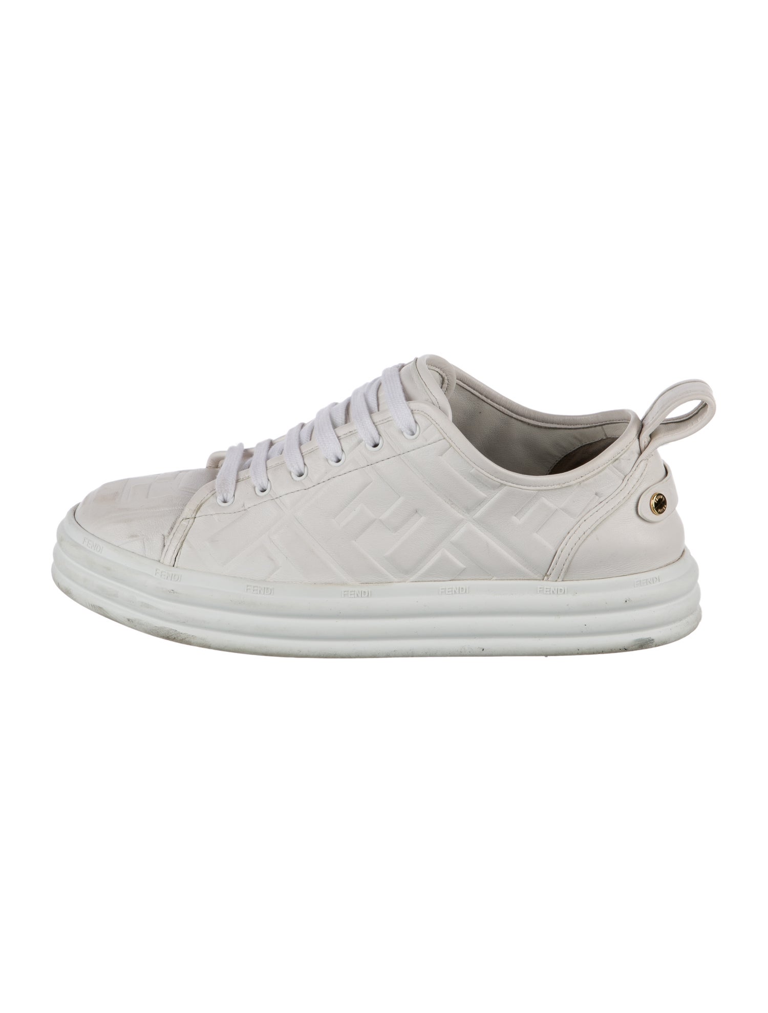 Fendi Zucca FF Logo Leather Sneakers