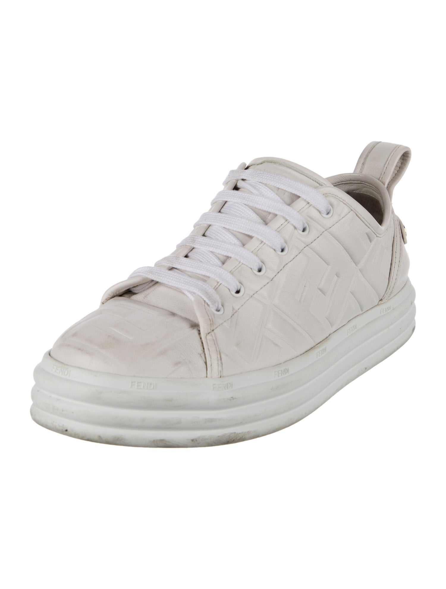 Fendi Zucca FF Logo Leather Sneakers
