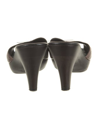 Fendi Leather Colorblock Pattern Slides