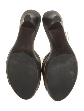 Fendi Leather Colorblock Pattern Slides