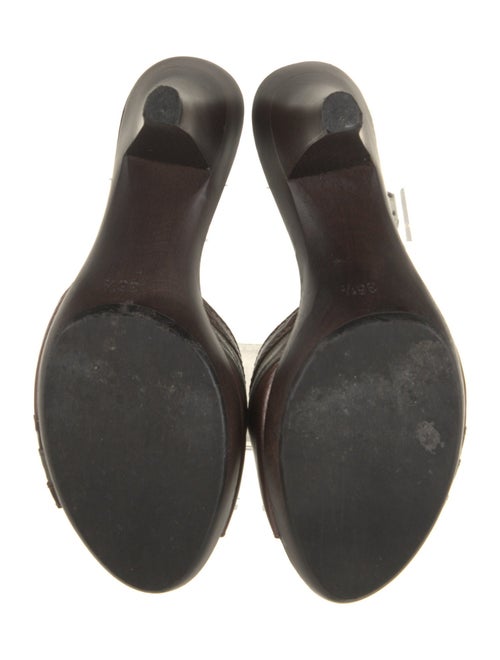 Fendi Leather Colorblock Pattern Slides