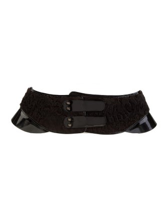 Fendi Wide Calf Hair Waist Belt