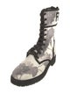 Fendi Canvas Printed Combat Boots