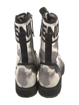 Fendi Canvas Printed Combat Boots