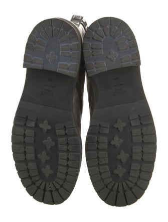 Fendi Canvas Printed Combat Boots