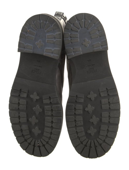 Fendi Canvas Printed Combat Boots