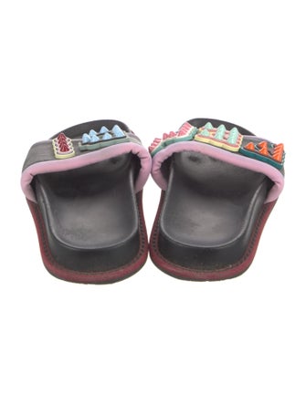 Fendi Leather Patterned Slides
