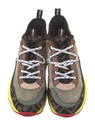 Fendi Printed Mesh Accents Chunky Sneakers