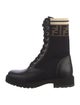 Fendi Zucca FF Logo Leather Combat Boots