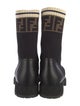 Fendi Zucca FF Logo Leather Combat Boots