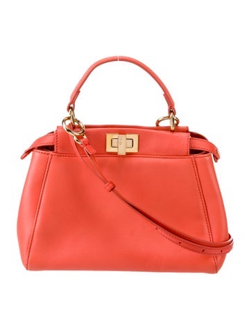 Fendi Handle Bags Leather Peekaboo Mini