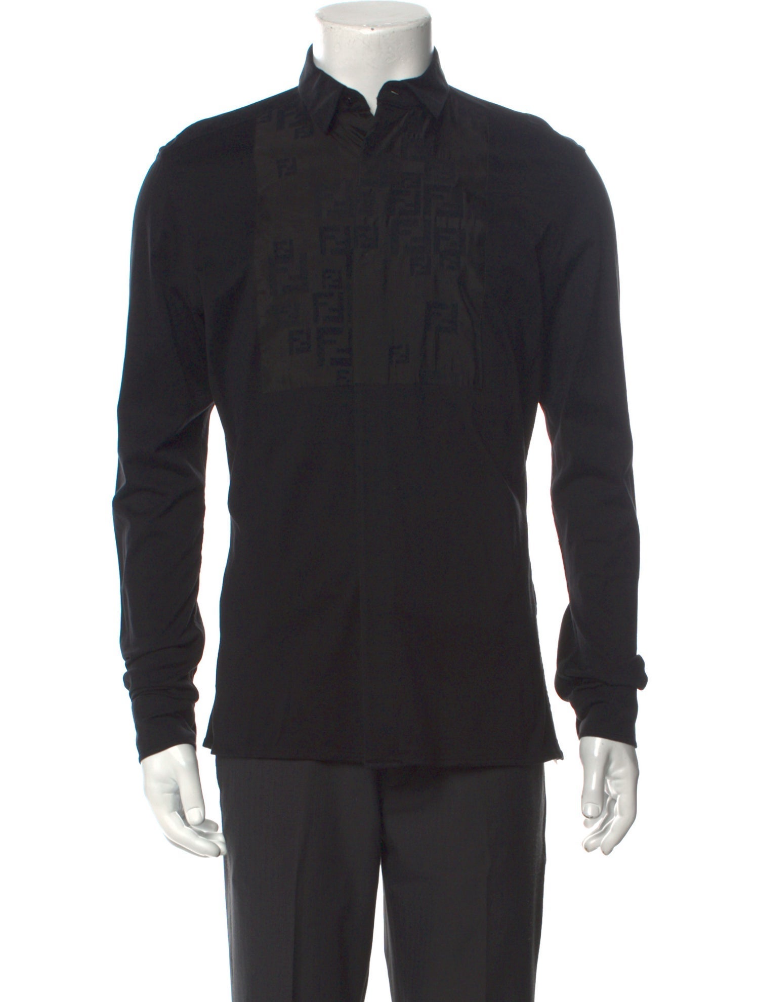 Fendi Zucca FF Logo Long Sleeve Shirt