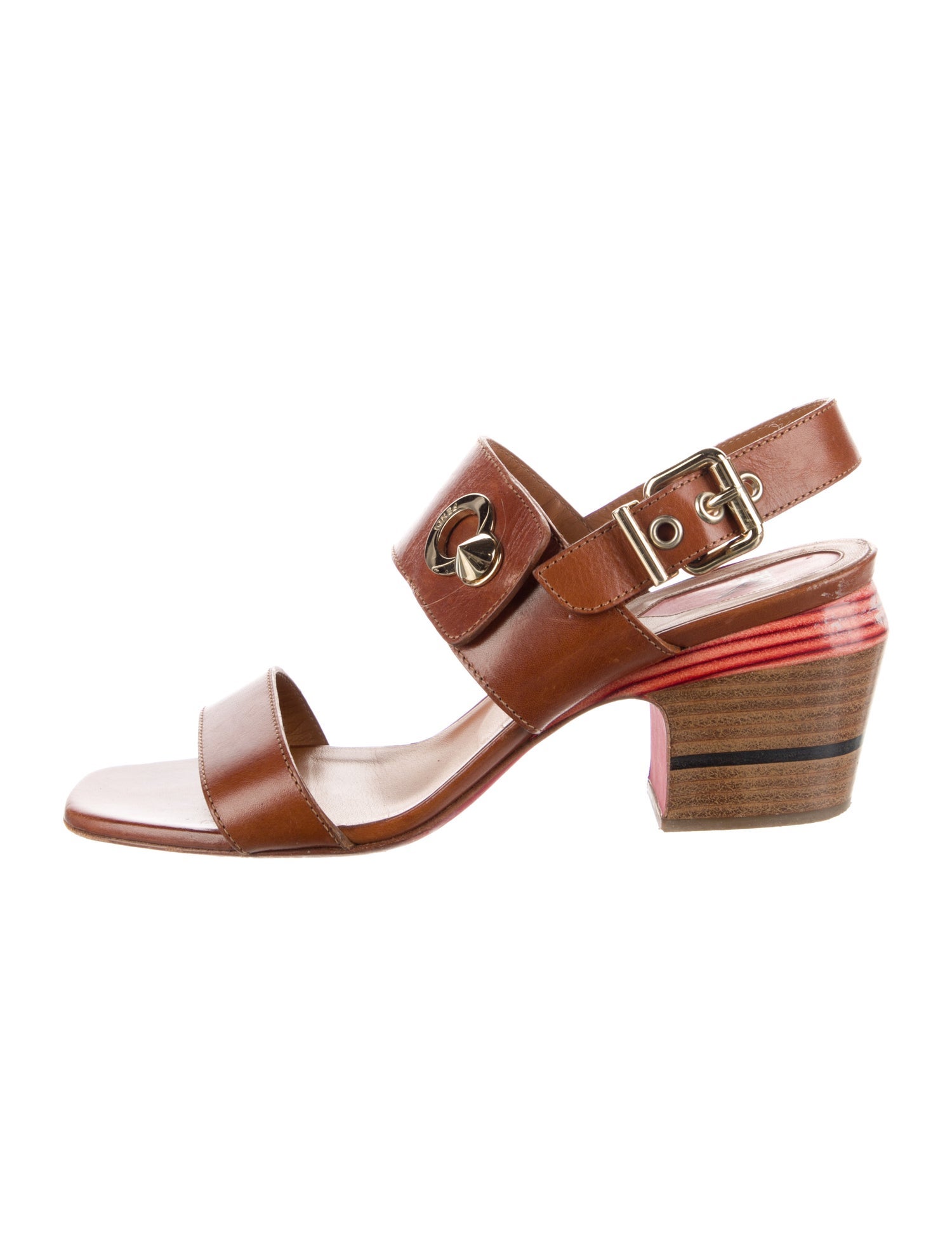 Fendi Leather Slingback Sandals