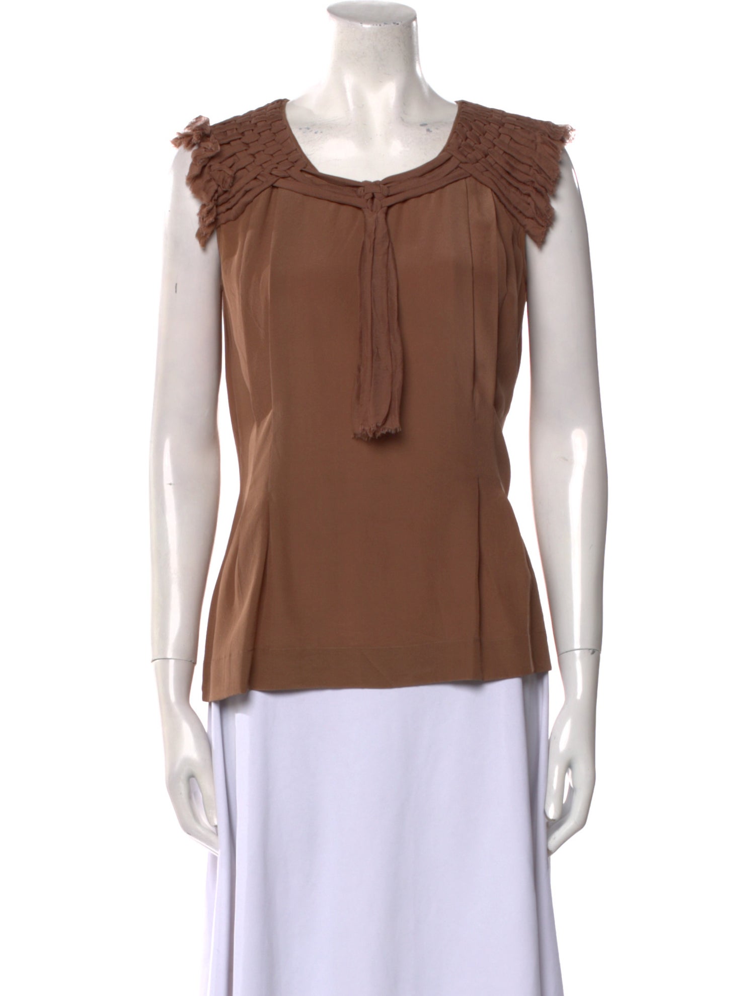 Fendi Square Neckline Sleeveless Blouse