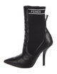Fendi Leather Graphic Print Sock Boots