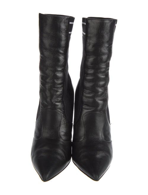 Fendi Leather Graphic Print Sock Boots