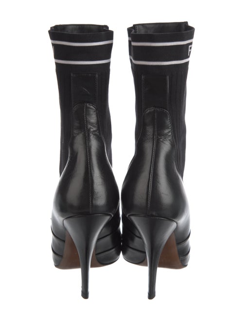Fendi Leather Graphic Print Sock Boots
