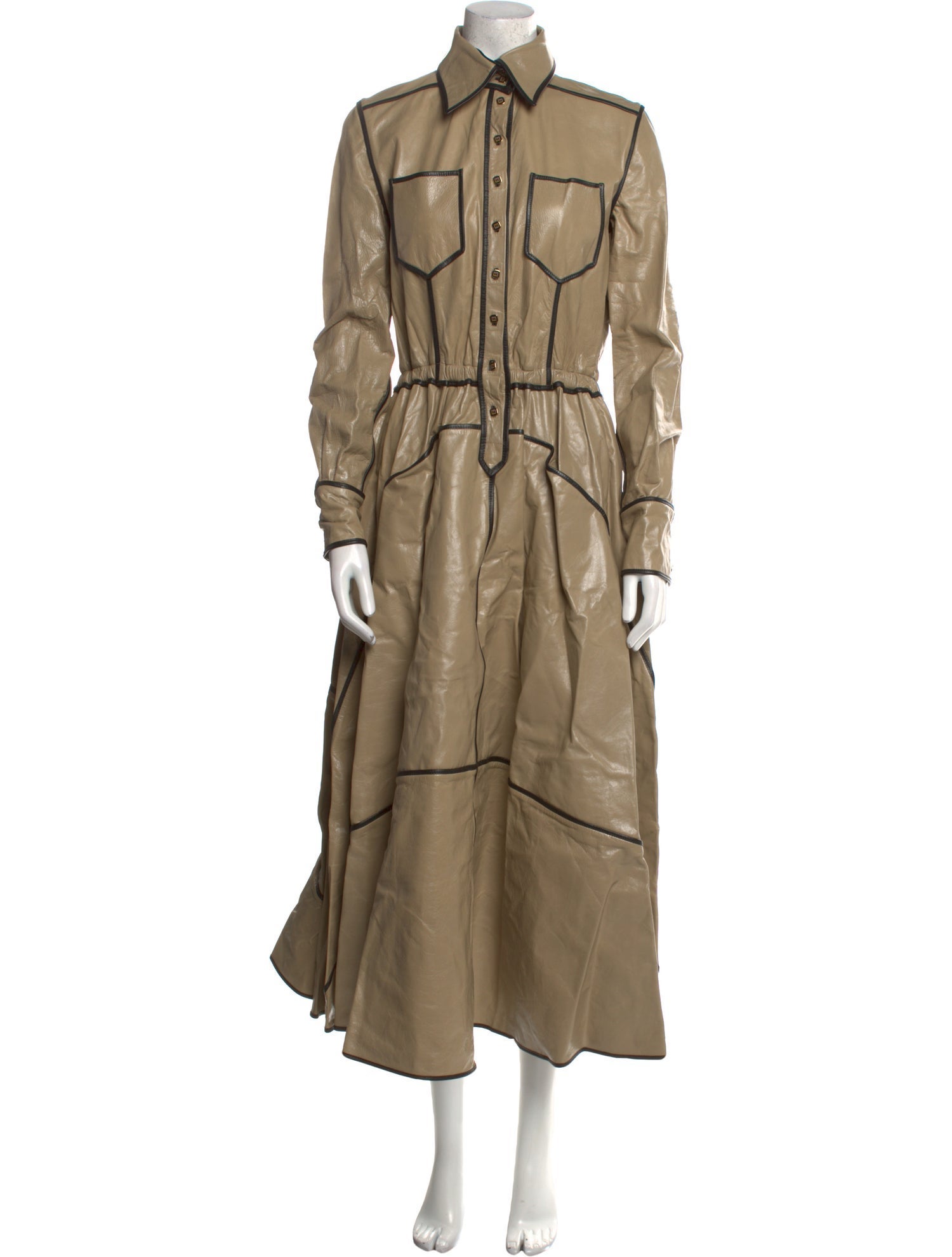 Fendi Calf Leather Trench Coat