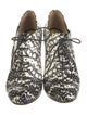 Fendi Leather Animal Print Lace-Up Boots