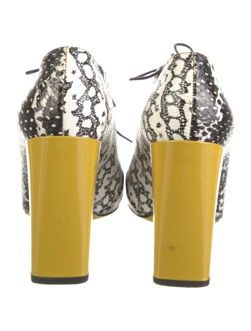 Fendi Leather Animal Print Lace-Up Boots