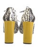 Fendi Leather Animal Print Lace-Up Boots