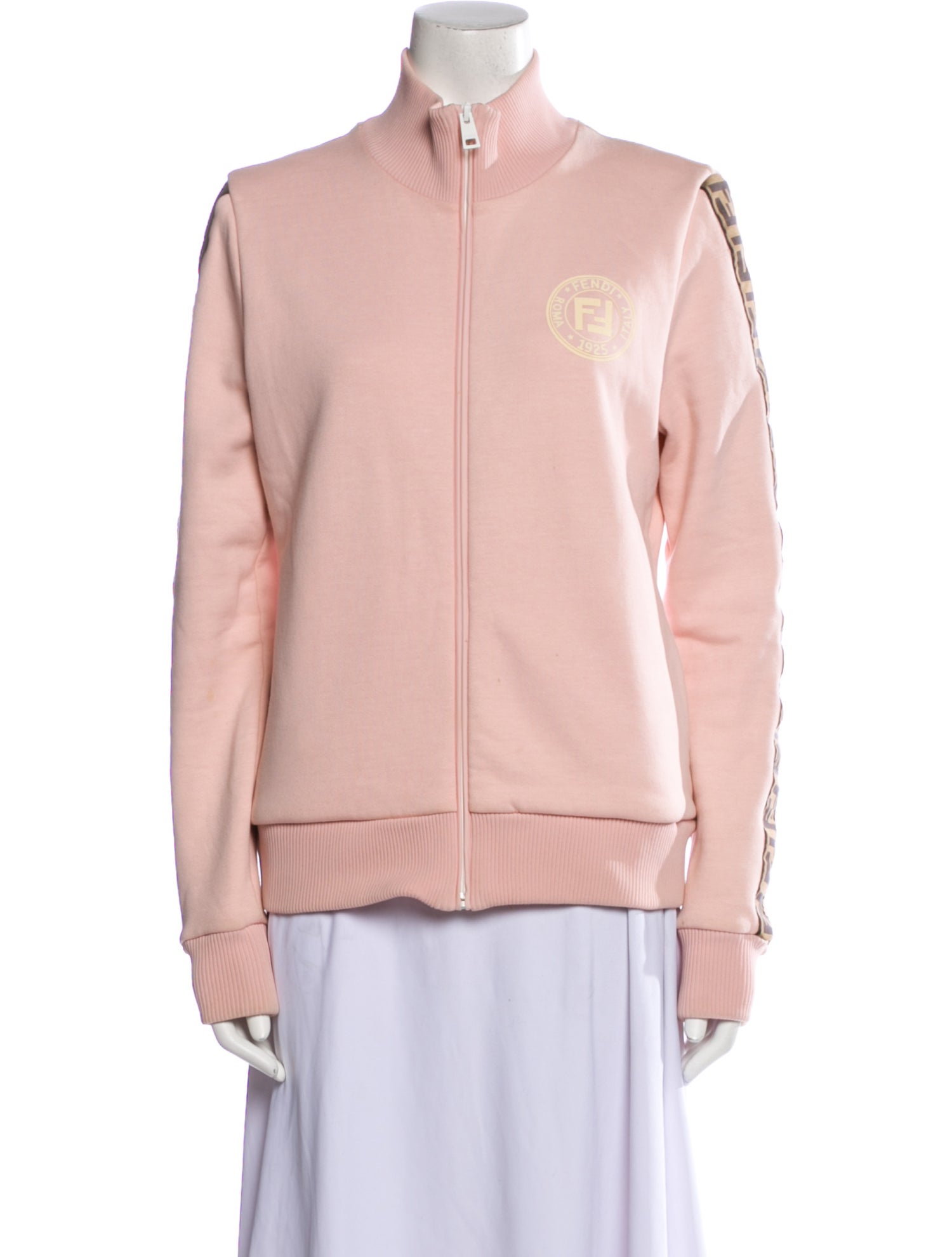 Fendi Mock Neck Long Sleeve Sweatshirt