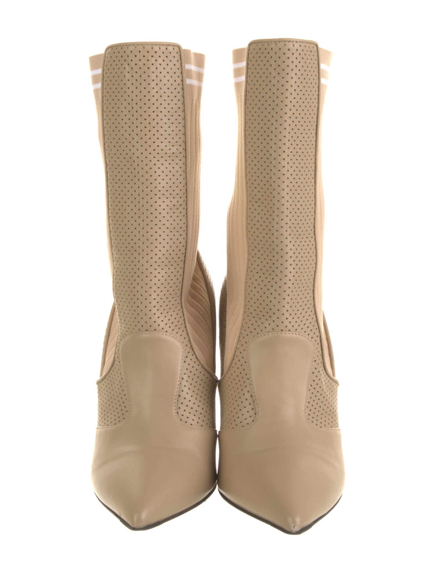 Fendi Leather Striped Sock Boots