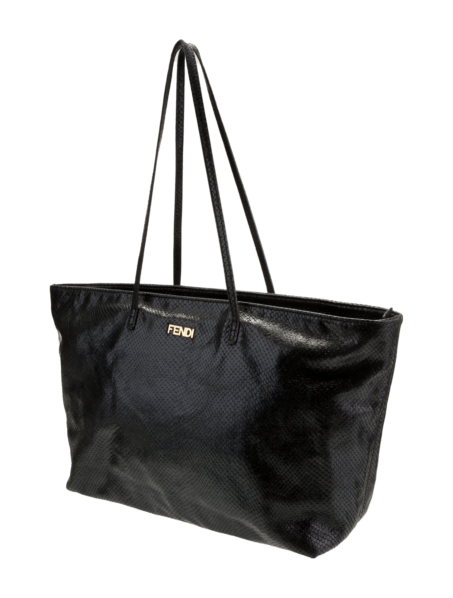 Fendi Snakeskin Roll Tote Medium