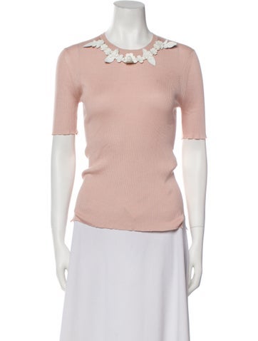 Fendi Tops Silk Crew Neck Top Us6, It42 | M