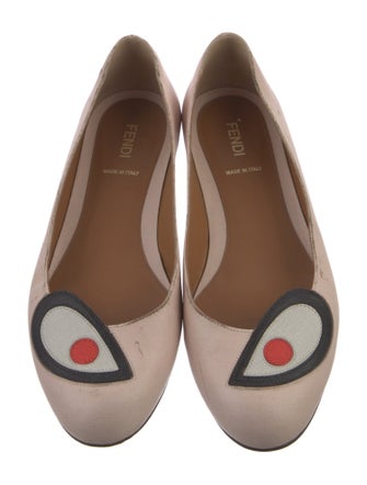 Fendi Leather Graphic Print Flats