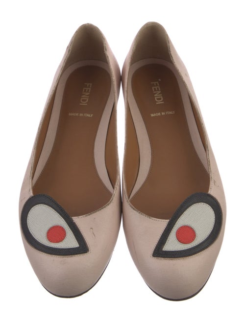 Fendi Leather Graphic Print Flats