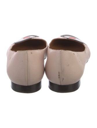 Fendi Leather Graphic Print Flats