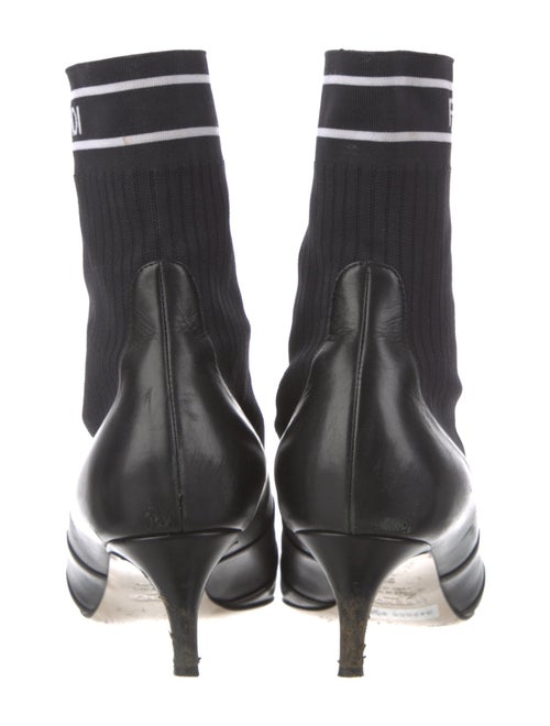 Fendi Leather Graphic Print Sock Boots